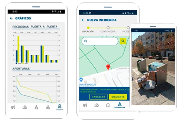 App del Ciudadano (apertura contenedores, incidencias, estadísticas)